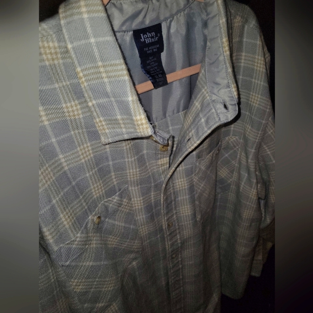 John Blair brand flannel button-up shirt